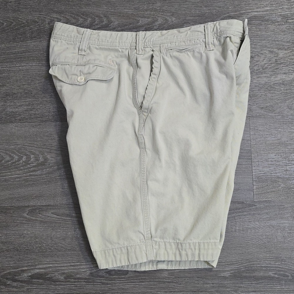 VTG Polo Ralph Lauren Bermuda Chino Shorts Drawstring Talon Zip Flap Pockets 35 - Picture 7 of 15